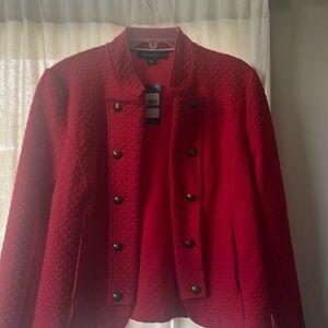 NWT Tommy Hilfiger Red cropped blazer